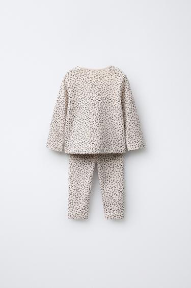 ENSEMBLE T-SHIRT ET LEGGING POINTELLE ANIMAL PRINT - Écru de Zara - Image 1