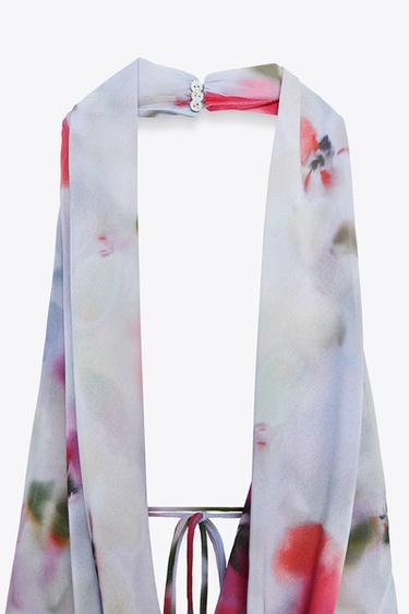 PRINTED HALTER MIDI DRESS - Multicoloured by Zara - Image 12