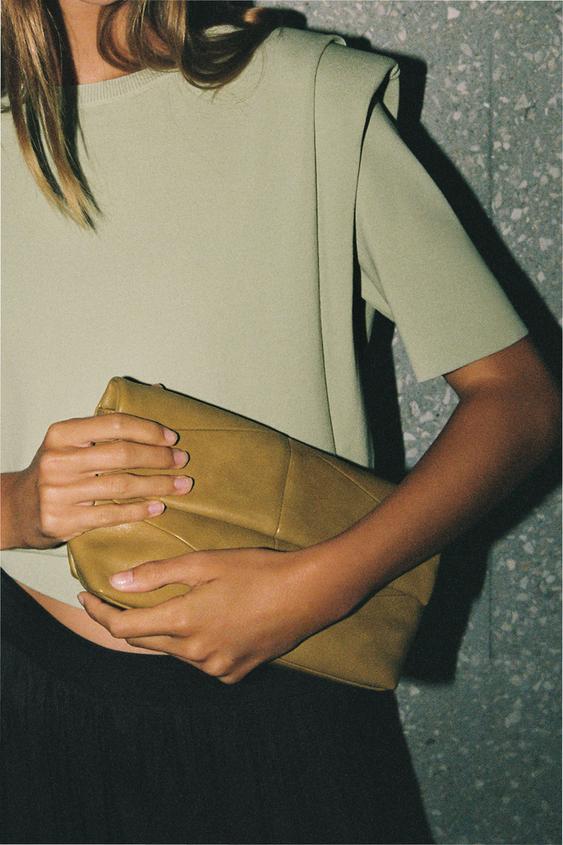 حقيبة ظرف منجدة - أخضر كاكي الخاص بـ Zara - صورة 0