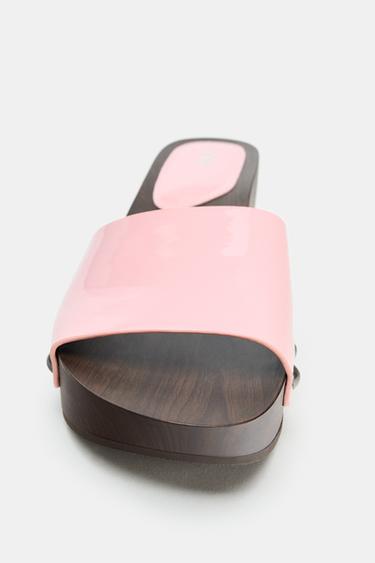 SANDALES COMPENSÉES EFFET VERNI - Rose de Zara - Image 4