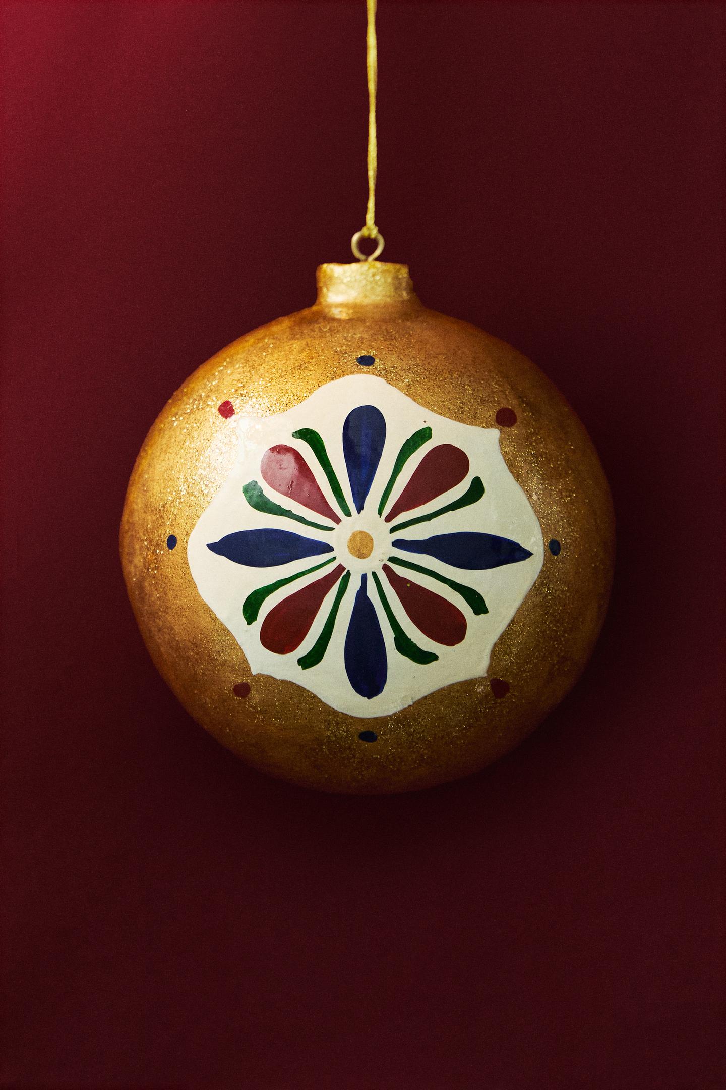 Ёлочные украшения Zara Floral Bauble Christmas Ornament, цвет: Золотой — фото 5