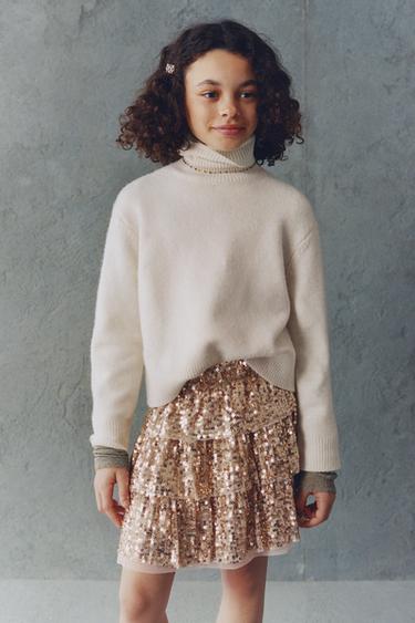 PLAIN KNIT TURTLENECK SWEATER - Ecru by Zara