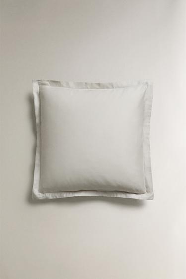TAIE D’OREILLER SATIN FESTON (300 FILS) - Gris perle de Zara - Image 2