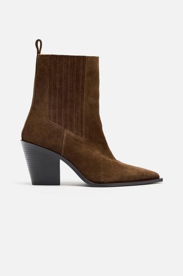 BOTÍN COWBOY SERRAJE - Marrón de Zara
