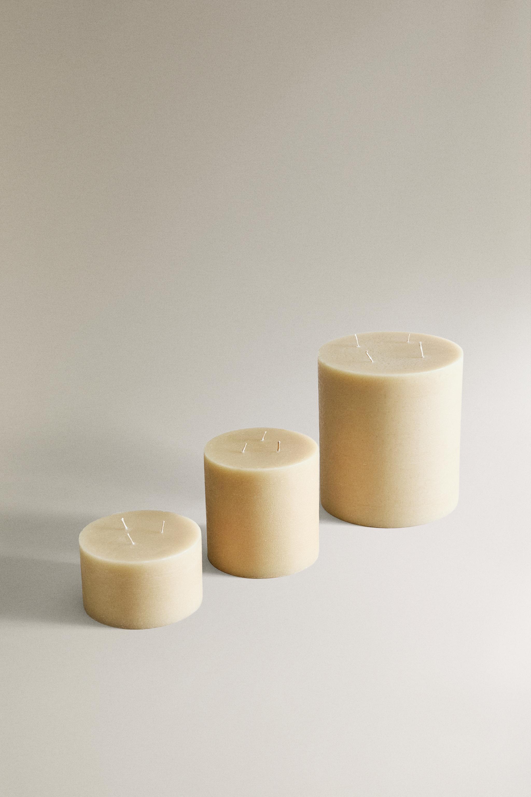 LARGE DECORATIVE CANDLE — Cream (alternate view)