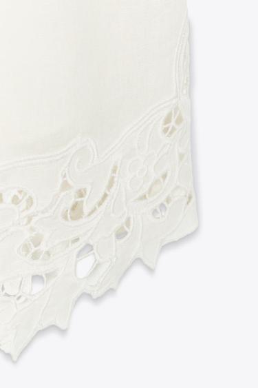 JUPE BRODERIES AJOURÉES ZW COLLECTION - Blanc de Zara - Image 3