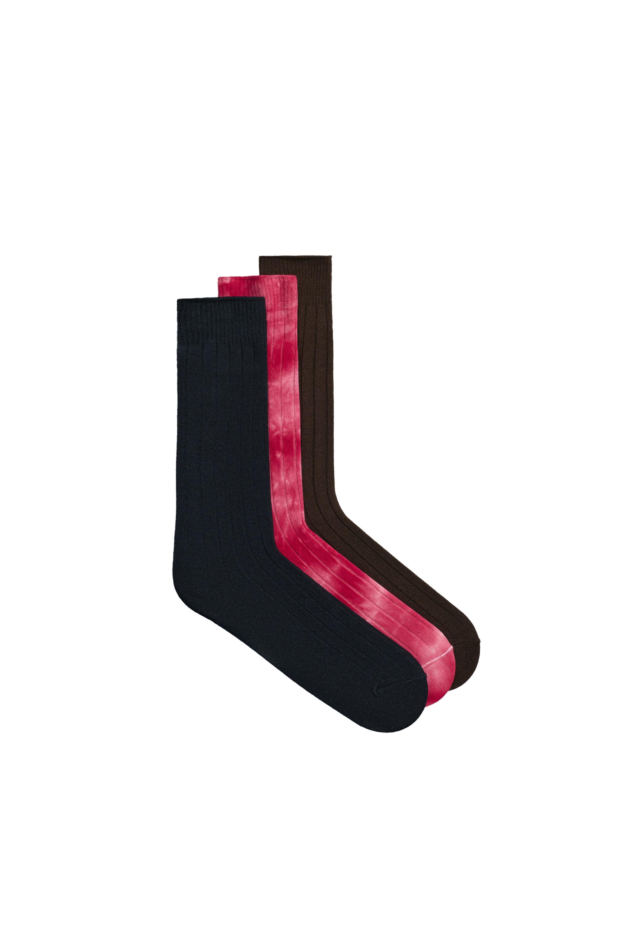 AARON LEVINE X ZARA CONTRAST RIB SOCK 3-PACK
