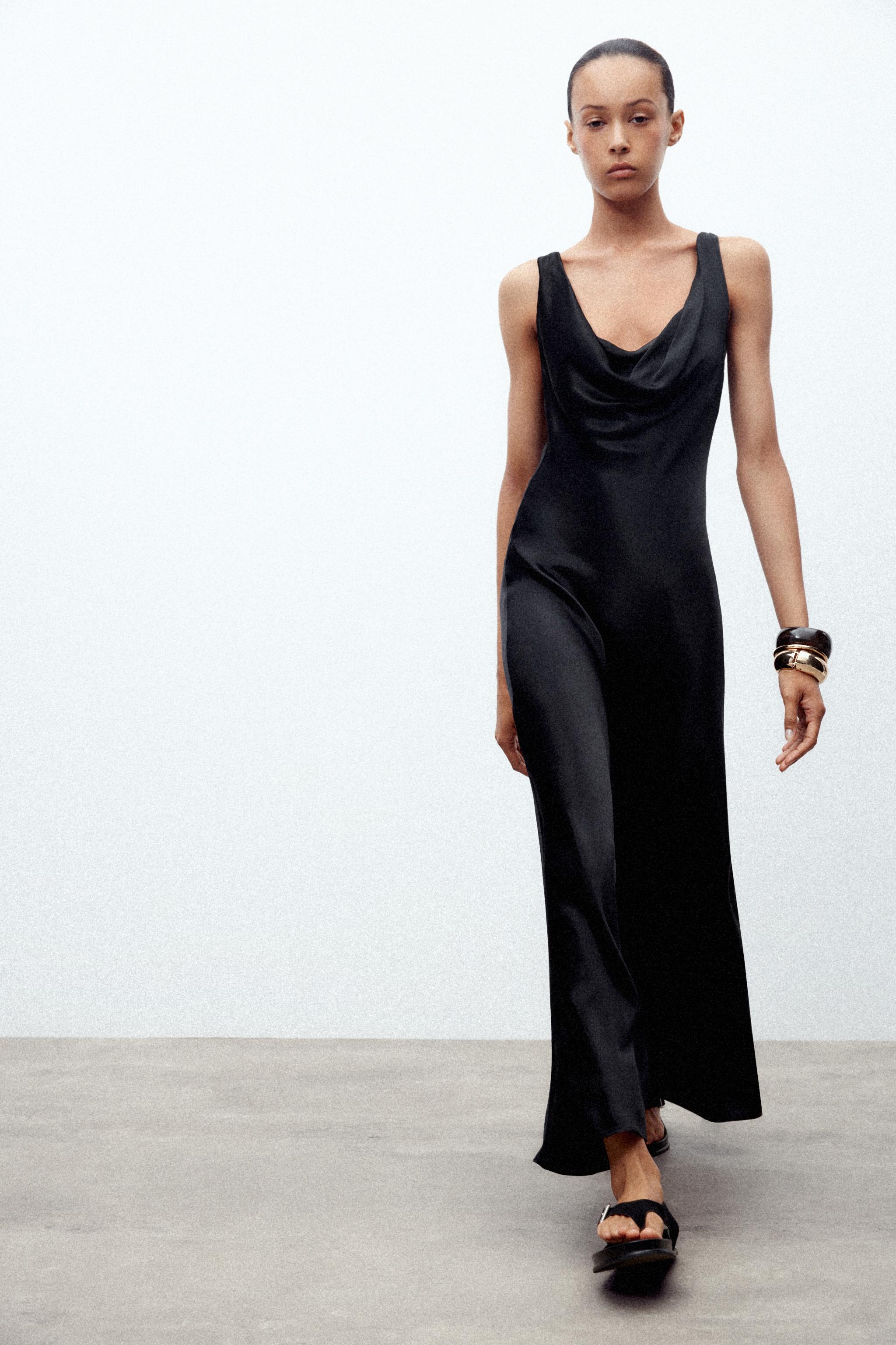 【ZARA】ZWコレクション サテンロングワンピース | 2590/987/600 ZW COLLECTION SATIN LONG DRESS - Red | ZARA United States