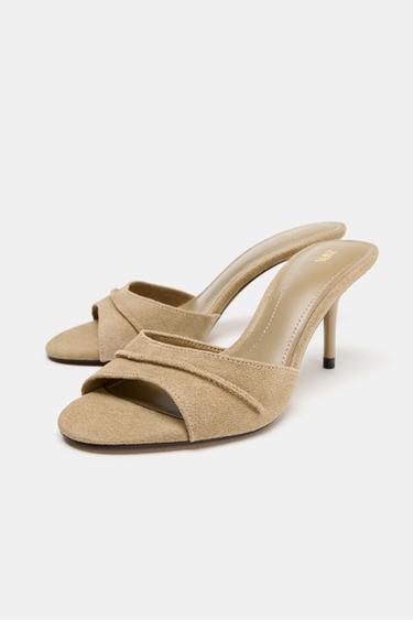 LEATHER HIGH-HEEL SANDALS - Sand Brown by Zara - Image 3