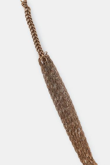 LONG DOUBLE-CHAIN NECKLACE - Golden by Zara - Image 3