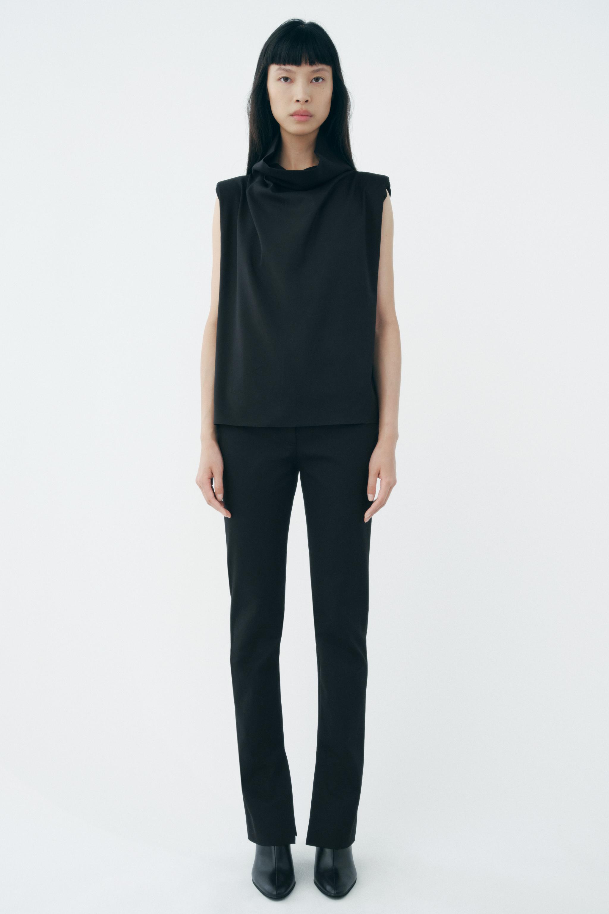 ZW COLLECTION HIGH NECK TOP WITH SHOULDER PADS