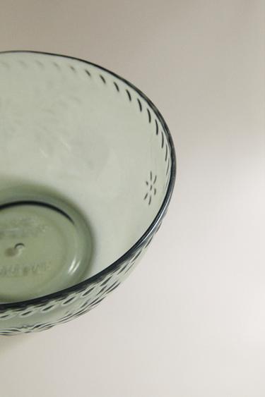 ACRYLIC FLORAL BOWL - Green / Blue by Zara - Image 2