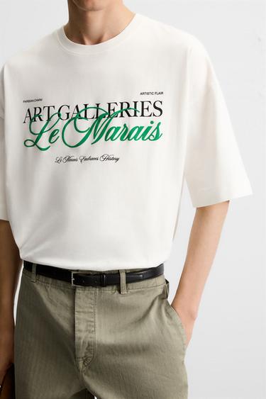 テキストプリントTシャツホワイトZaraのテキストプリントTシャツ - ホワイト 