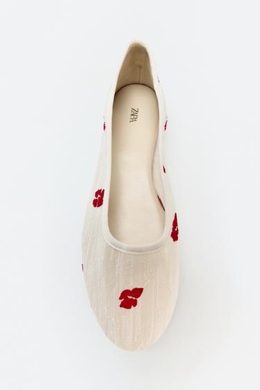 FLORAL MESH BALLET FLATS - Multicoloured by Zara