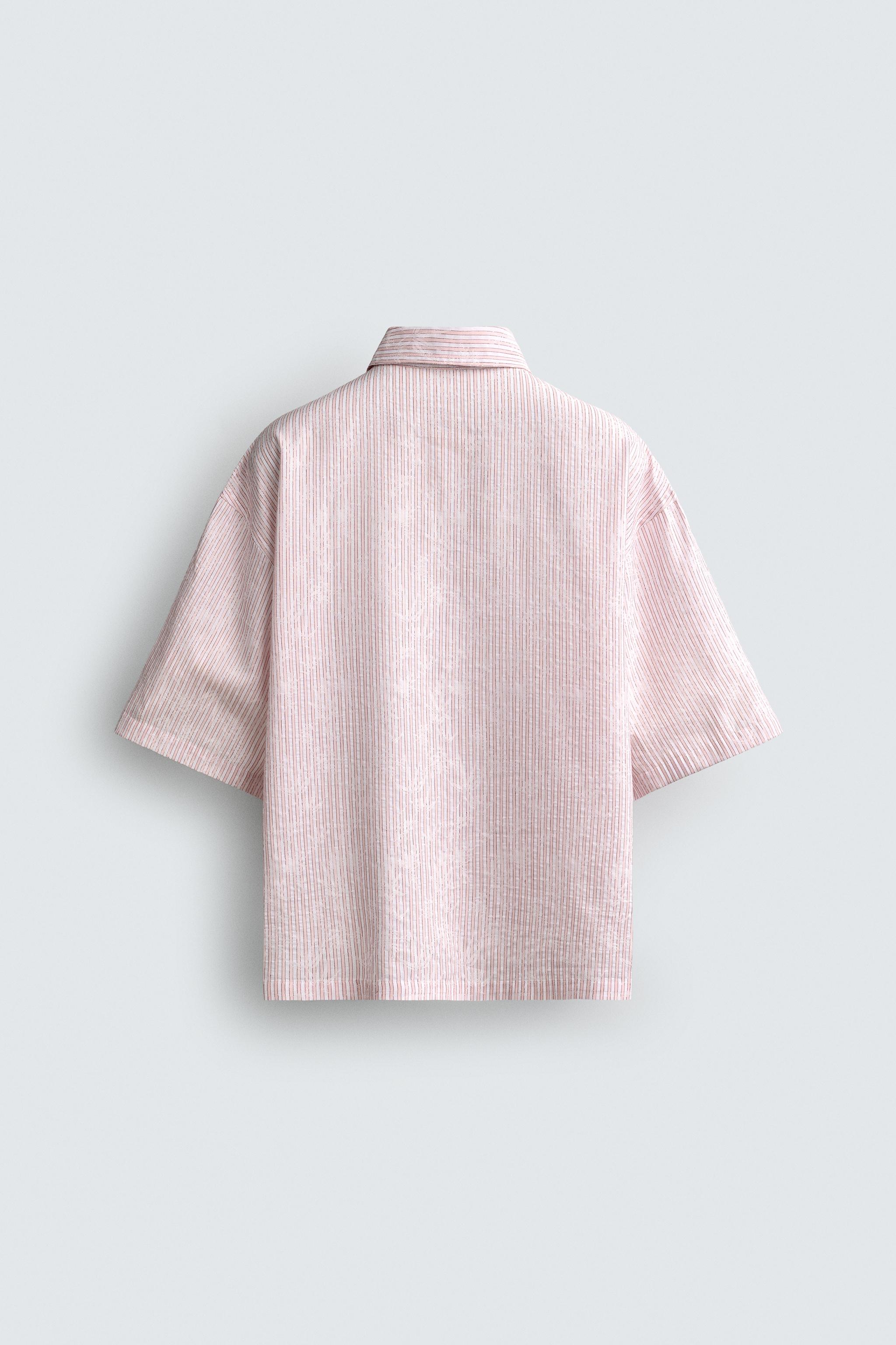 CHEMISE JACQUARD EN RELIEF À RAYURES