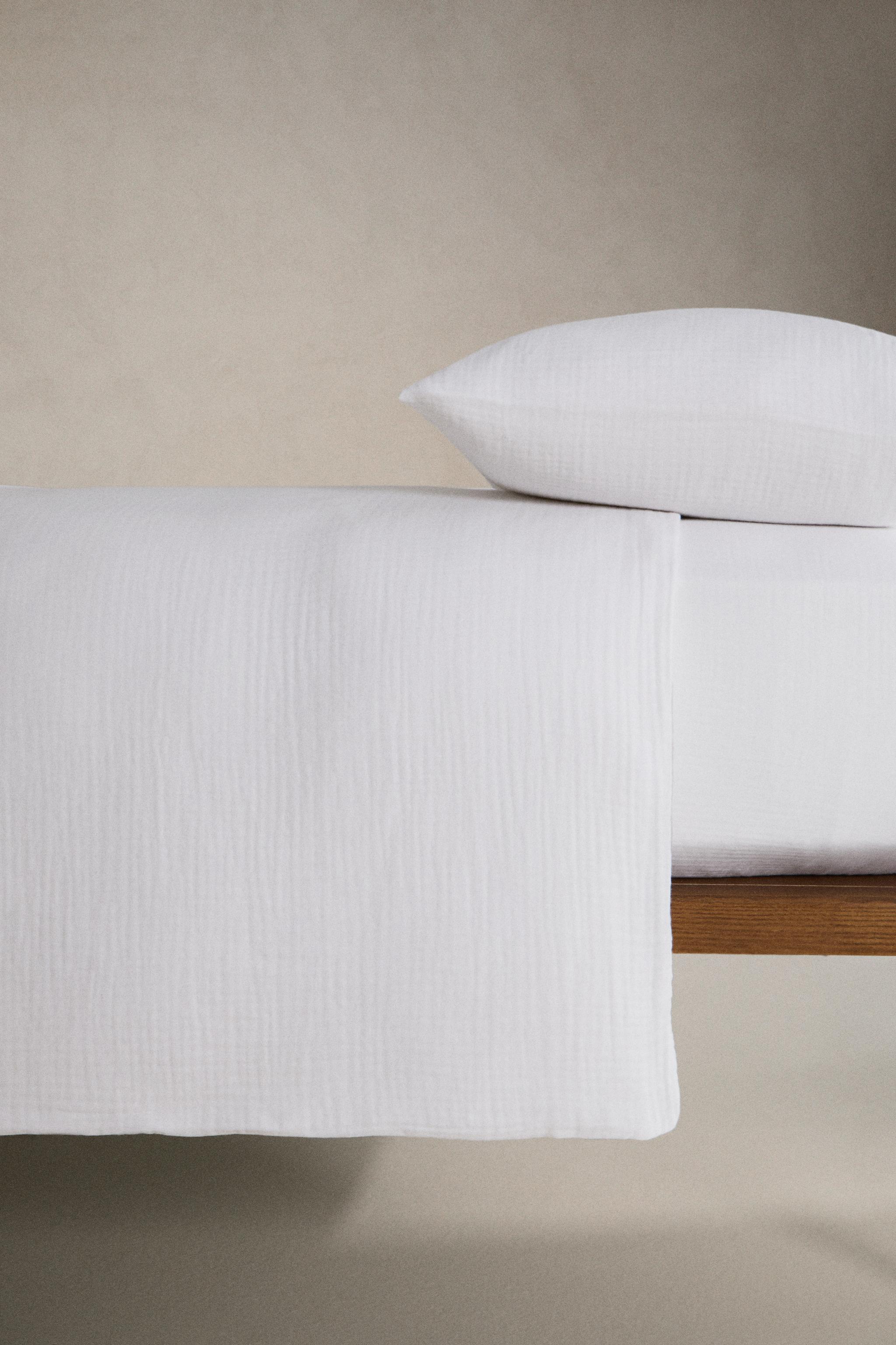 ガーゼ フラットシーツ - ホワイト | ZARA Japan / 日本