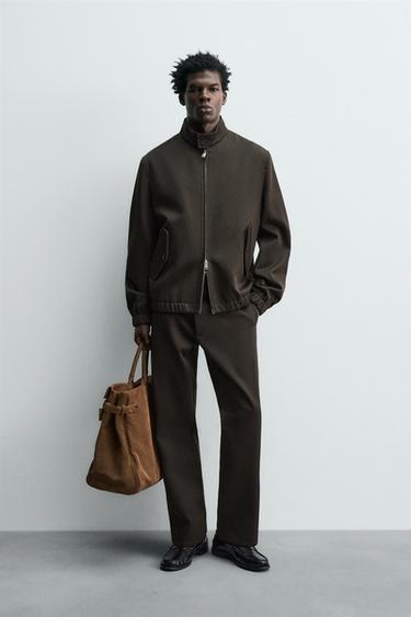 ФАКТУРНА БАВОВНЯНО-ВОВНЯНА КУРТКА - Шоколадний Zara - Зображення 0