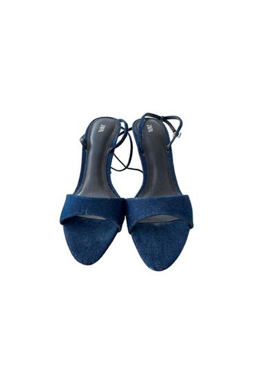 DENIM SANDAL HEELS