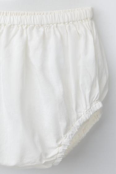 EMBROIDERED FLORAL DRESS AND KNICKERS - Oyster-white by Zara - Image 3