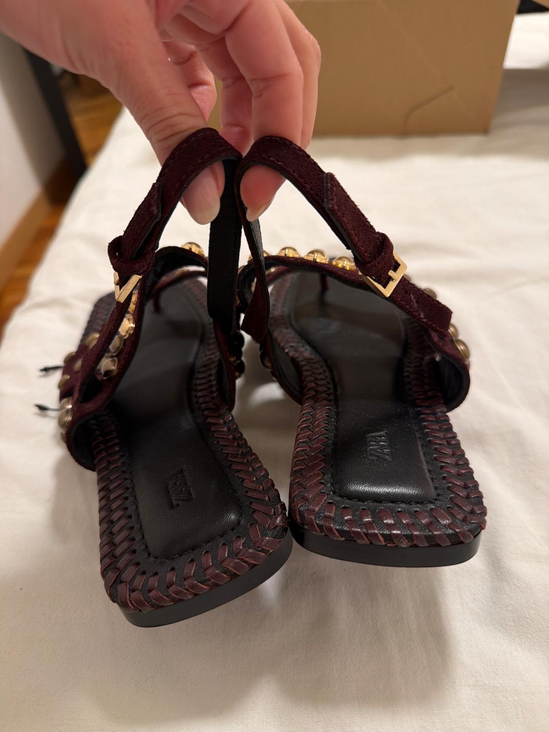 LIMITED EDITION SPLIT SUEDE STRAPPY SANDALS - Image 6