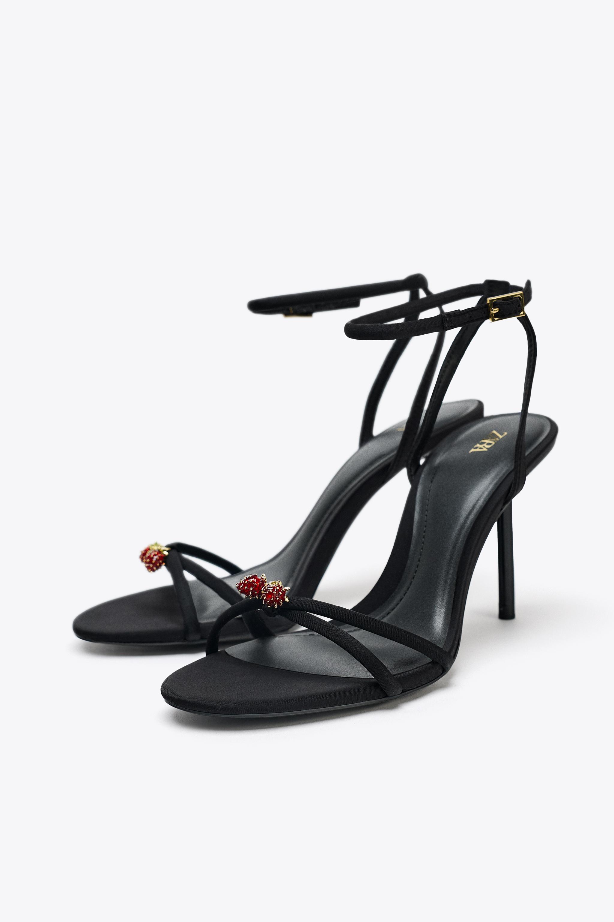 BEADED CROSSED STRAP SANDALS