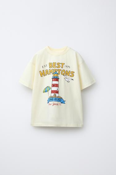 SLOGAN PRINT T-SHIRT - Pastel yellow by Zara
