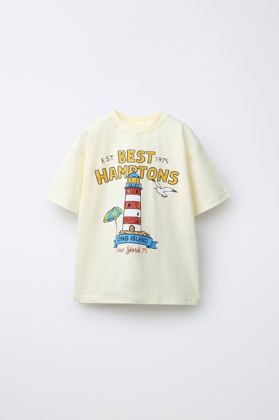 SLOGAN PRINT T-SHIRT - Pastel yellow by Zara - Image 0