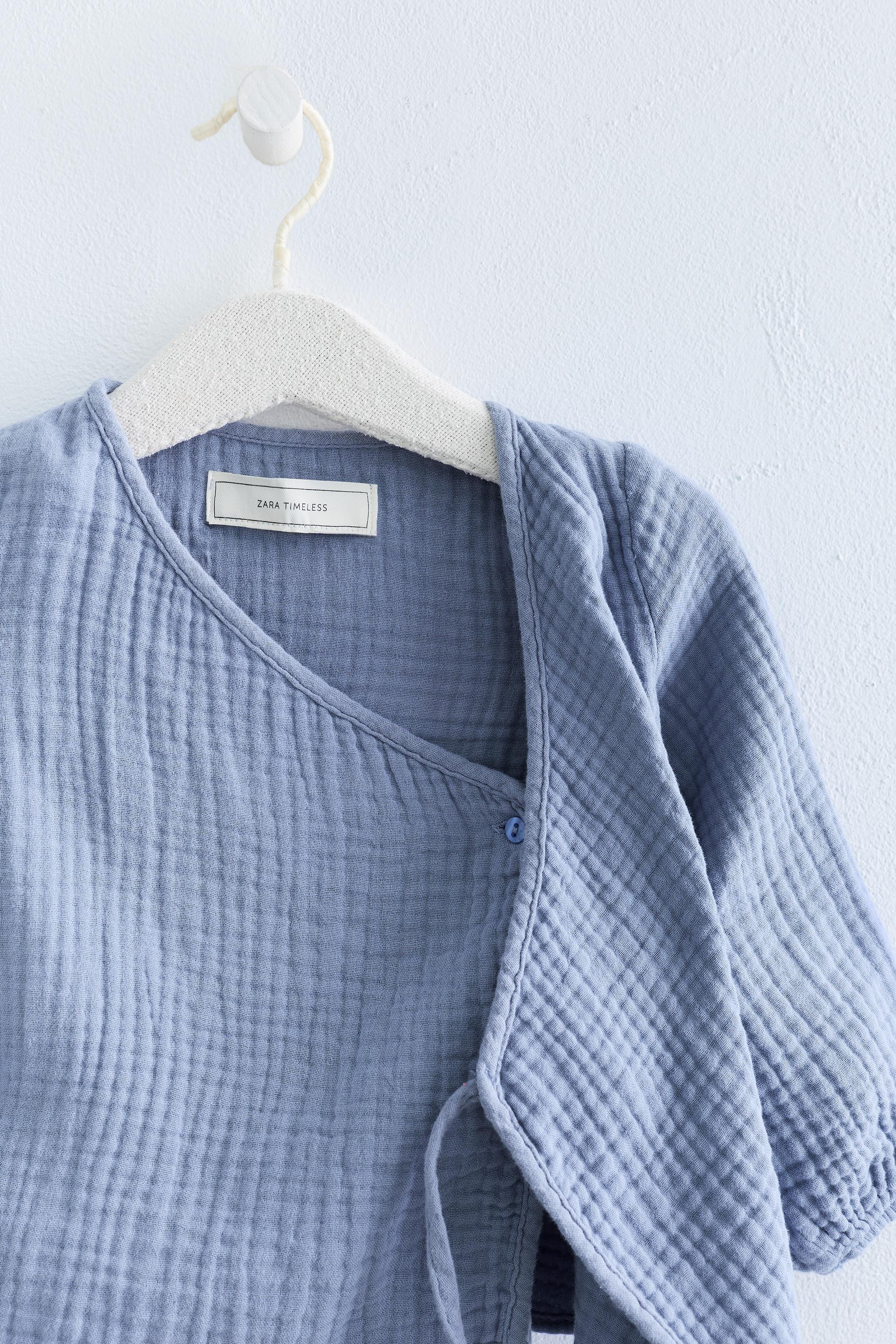 ZARA TIMELESS - WRAP SHIRT AND TEXTURED PANTS SET