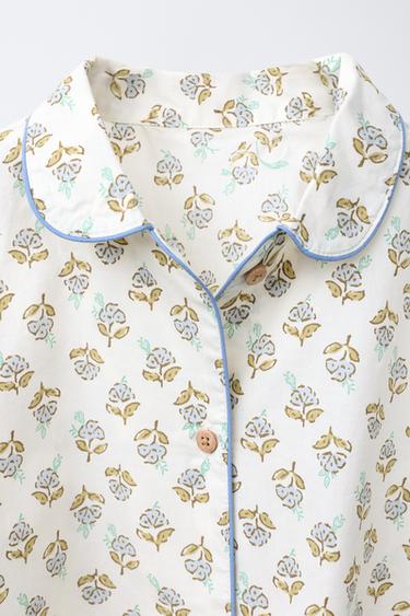 6-14 YEARS/ FLORAL SHIRT AND TROUSERS PYJAMAS - camel by Zara - Image 5