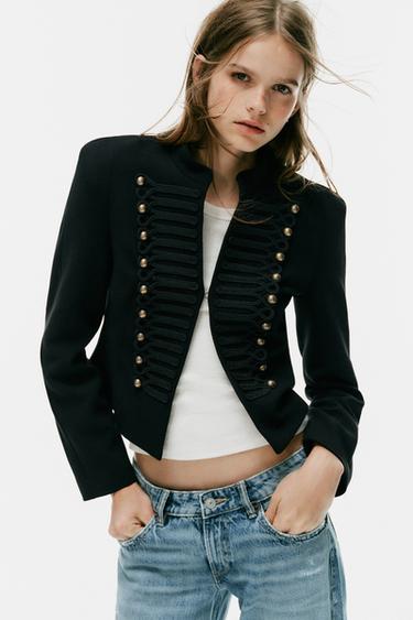 TAILORED BLAZER WITH SHOULDER PADS - Black by Zara