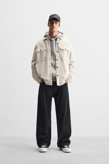 УТЕПЛЕННАЯ ВЕЛЬВЕТОВАЯ КУРТКА-РУБАШКА — ЭКРЮ от Zara — изображение 0