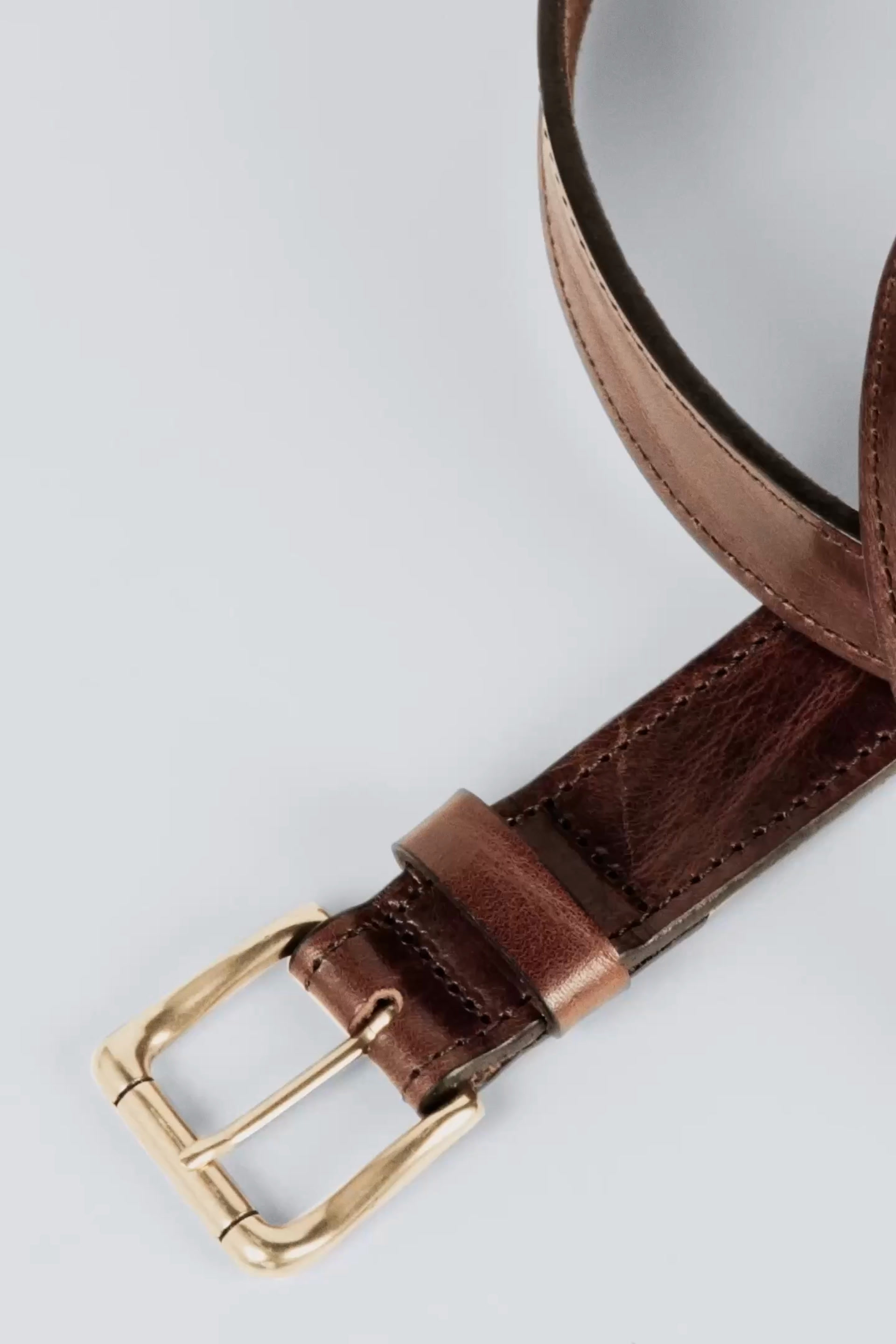 ヴィンテージ風レザーベルト - ブラウン | ZARA Japan / 日本