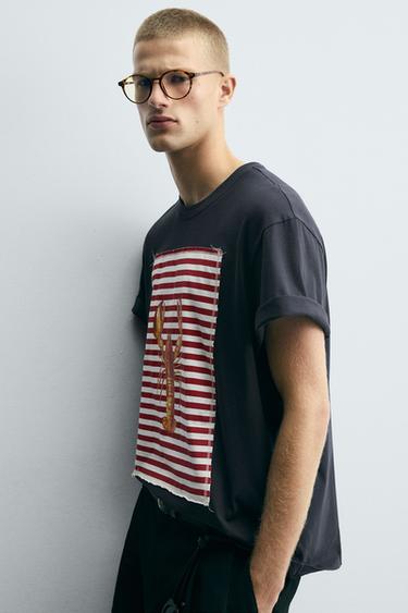 LOBSTER PATCH T-SHIRT - Navy blue by Zara - Image 4