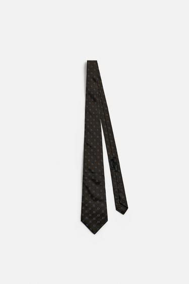 CRAVATE JACQUARD 100 % SOIE - Bleu marine de Zara - Image 2
