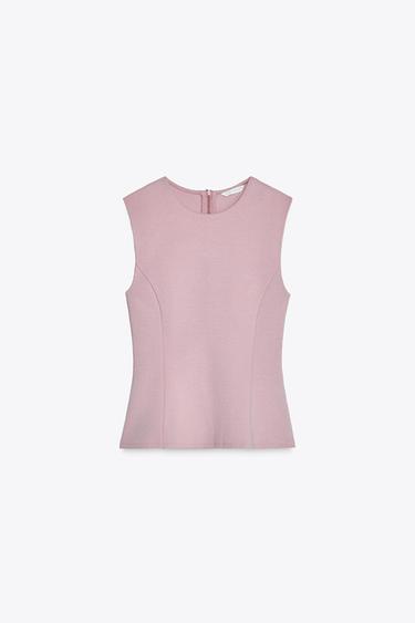 Zara Pink Ruffle Romatic Top Women's Pink Tops | ZARA Australia