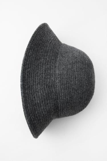 Zara WOOL BUCKET HAT - Gray