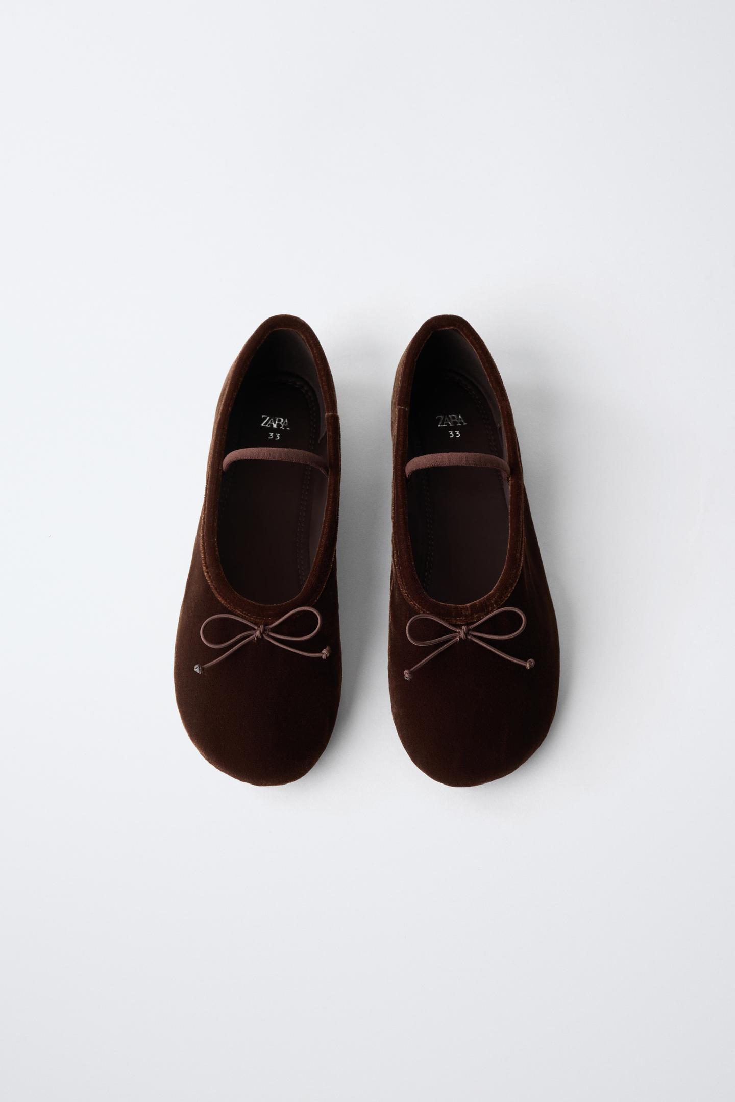 Детские балетки Zara Bow Ballet Flats, цвет: Коричневый — фото 5