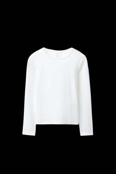PLAIN T-SHIRT WITH COTTON AND MODAL - White by Zara - Image 0