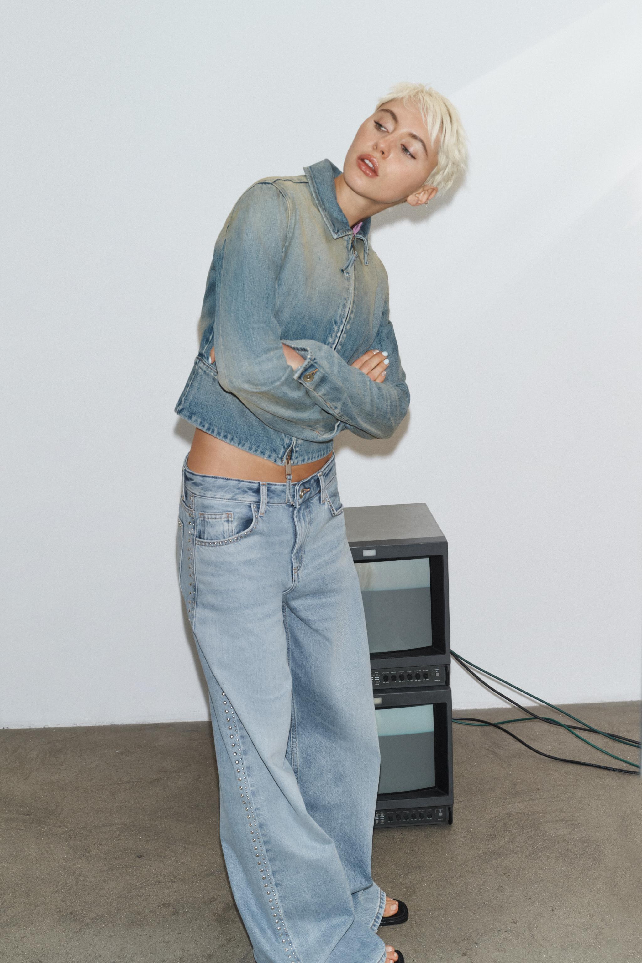 JEAN TRF EXTRA WIDE LEG CLOUS TAILLE HAUTE