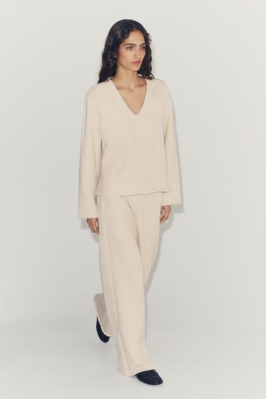 PANTALON RUSTIQUE - Écru clair de Zara - Image 6