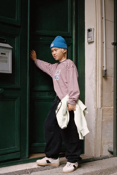 KNIT BEANIE WITH LABEL - Bluish by Zara