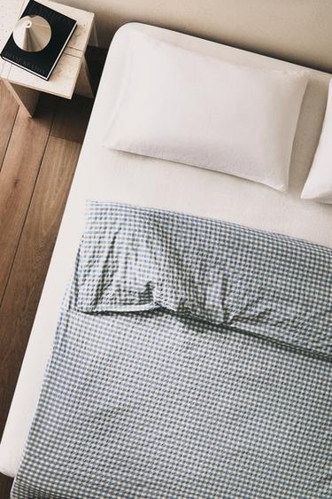 Zara COTTON DUVET COVER GINGHAM - Blue