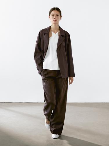 Zara Cotton blend trench coat with back detail - white