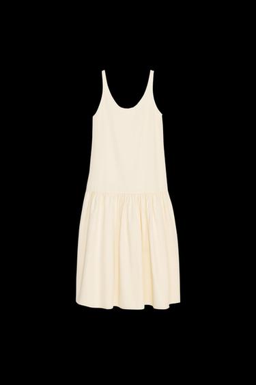 MITTELLANGES KLEID MIT RAFFUNGEN - Pastellgelb von Zara - Bild 0