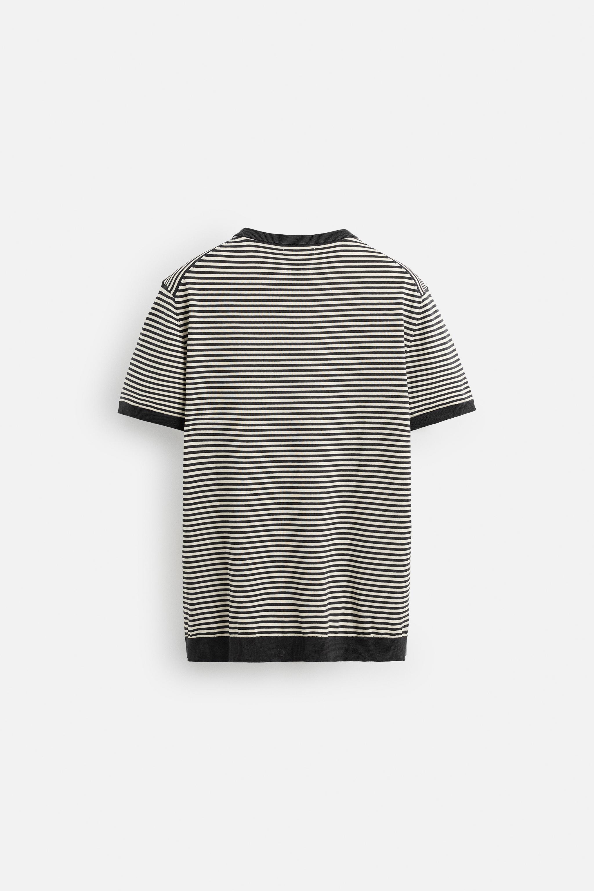 ★ドイツ発*ZARA*新作*STRIPED Tシャツ/BROWN★ ☆ドイツ発*ZARA*新作*STRIPED ニットTシャツ/BROWN-TAUPE☆