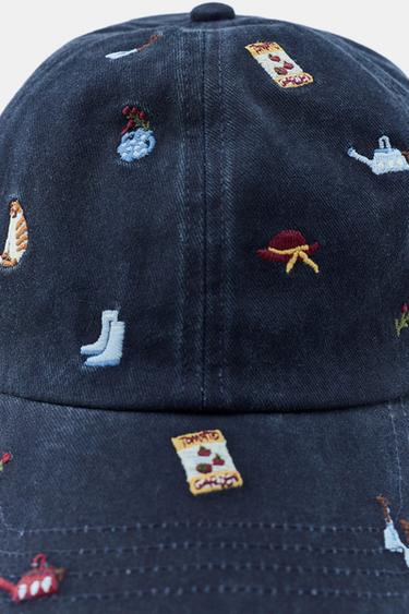 TWILL CAP WITH EMBROIDERY - Navy blue by Zara - Image 2