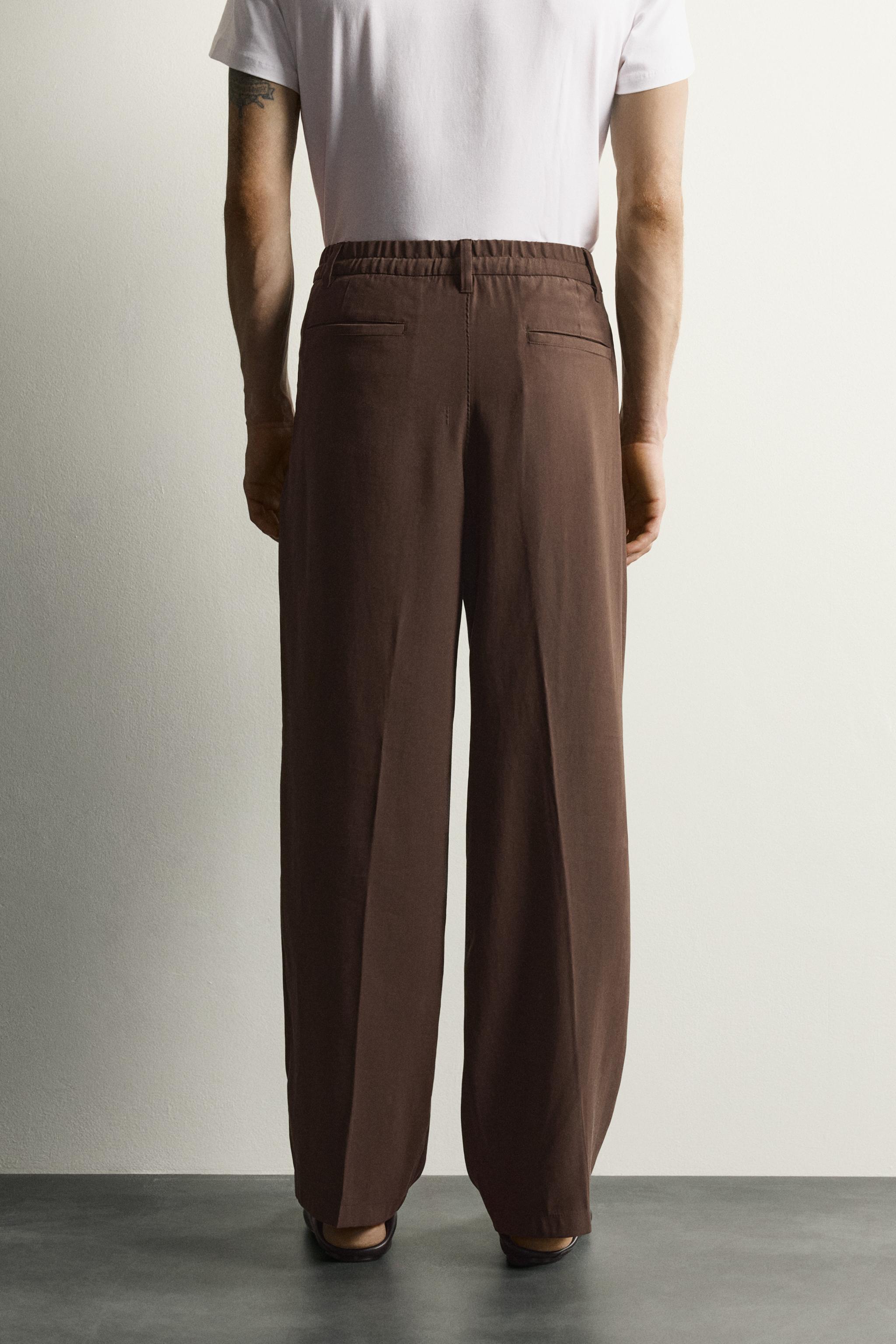 PANTALON FLUIDE COUPE DÉCONTRACTÉE À PLIS