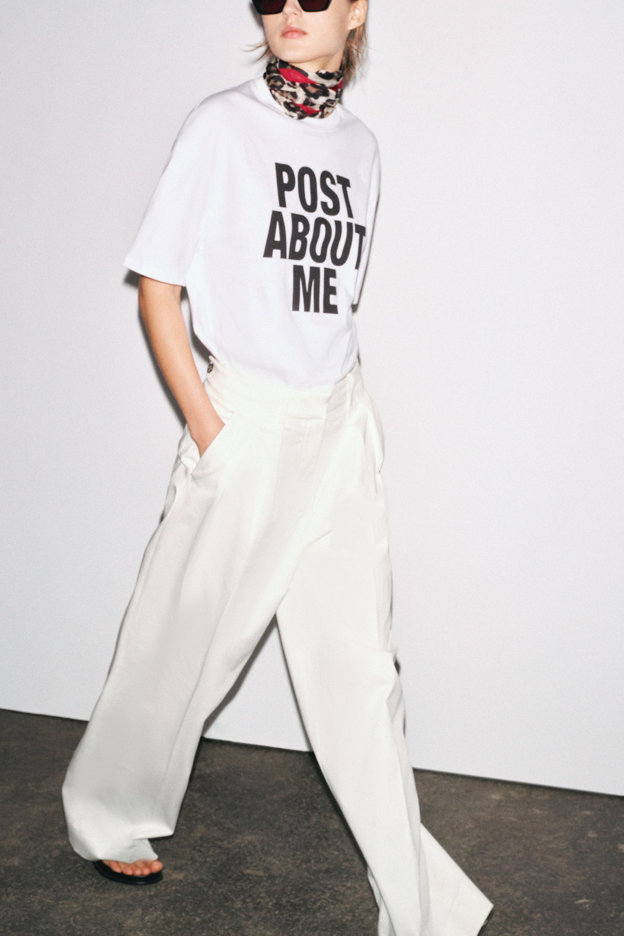 な ☺︎オーダーありがとうございます(●´ω｀●) オーバーサイズテキストTシャツ - ホワイト | ZARA Japan / 日本