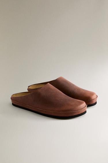 SABOT CUIR MINIMAL - Marron de Zara - Image 1
