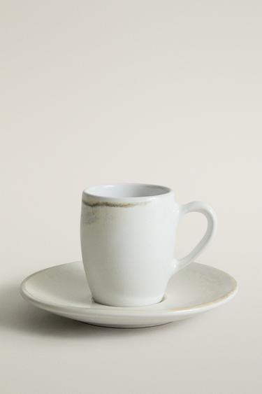 TAZA DE CAFÉ CON PLATO GRES - Crudo de Zara - Imagen 0